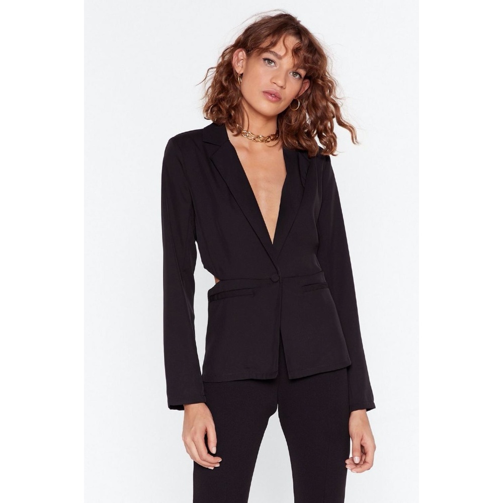 NastyGal Cut-Out Tonight Tailored Blazer